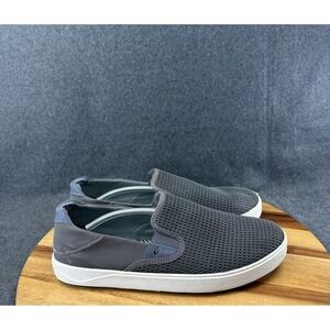 OLUKAI Lae'ahi Slip On Slides Sneakers Gray Sz 14 Mesh Boat Shoes 10443-PVPV